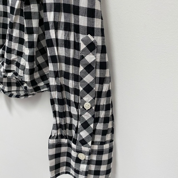 J Crew Gingham Tie Front Button up - Picture 5 of 7